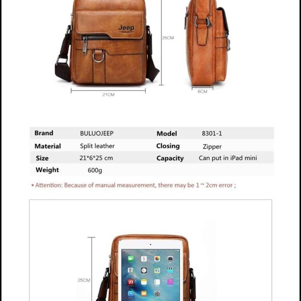 - 🔥 JEEP BULUO CROSSBODY BUSINESS HANDBAG VINTAGE LUXURY🔥 PERFECT GIFT 🎁 - Picture 7 of 7
